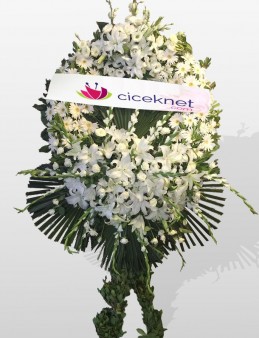 Beyazlı Cenaze Çelengi  çiçek gönder