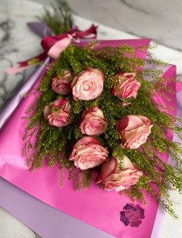 Pembe Degrade Özel Gül Buketi Buketler çiçek gönder