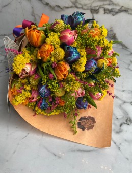 Rengarenk Canlı Lale Buketi Buketler çiçek gönder
