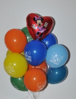 Micky'li Happy Birthday Uçan Balon Buketi  çiçek gönder