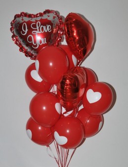 Kalp Desenli Balon Buketi 3 Balonlar çiçek gönder