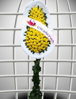 Sarı Cinyalı Ayaklı Sepet Düğün Çelenkleri çiçek gönder