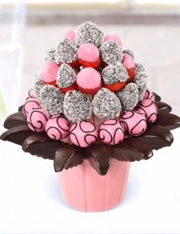 Pink Lovers Meyve Sepeti ve Çikolatalar çiçek gönder