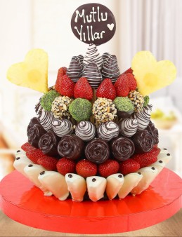 Happy Birthday Doğum Günü Hediyesi Meyve Sepeti ve Çikolatalar çiçek gönder