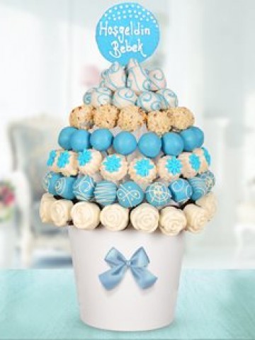 Blue Baby Yeni Doğan Bebek Meyve Sepeti ve Çikolatalar çiçek gönder
