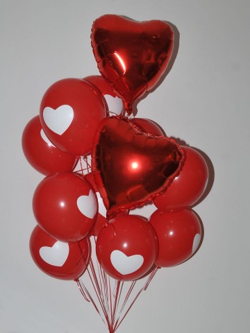Kalp Desenli Balon Buketi 2 Balonlar çiçek gönder