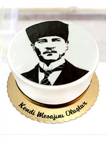 M. Kemal Atatürk Portresi Pastası Meyve Sepeti ve Çikolatalar çiçek gönder