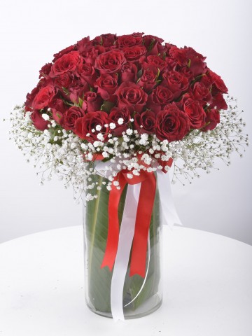 Seni Çok Seviyorum 50 Kırmızı Gül Aranjmanı  Aranjmanlar çiçek gönder