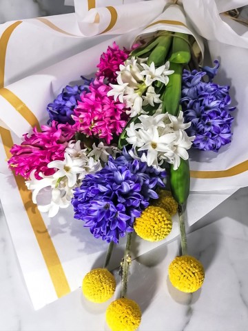 Bahar Renklerinde Mis Kokulu Sümbül Buketi Buketler çiçek gönder