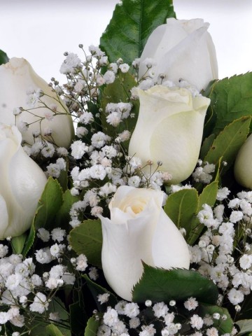 Sade ve Zarif 7 Beyaz Gül Arajmanı Aranjmanlar çiçek gönder