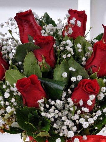 Vazoda 9 Kırmızı Gül Aranjmanlar çiçek gönder