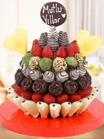 Happy Birthday Doğum Günü Hediyesi Meyve Sepeti ve Çikolatalar çiçek gönder