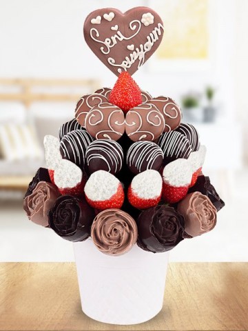 Chocolate Love Meyve Sepeti Meyve Sepeti ve Çikolatalar çiçek gönder